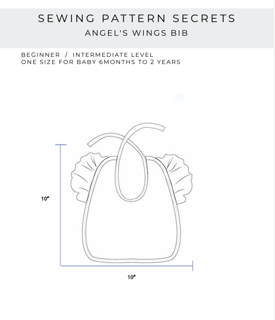 Free Bib Sewing Pattern Angel’s Wings for Baby