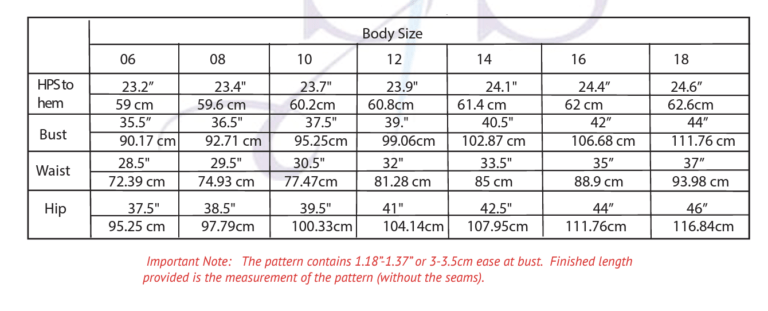 size chart